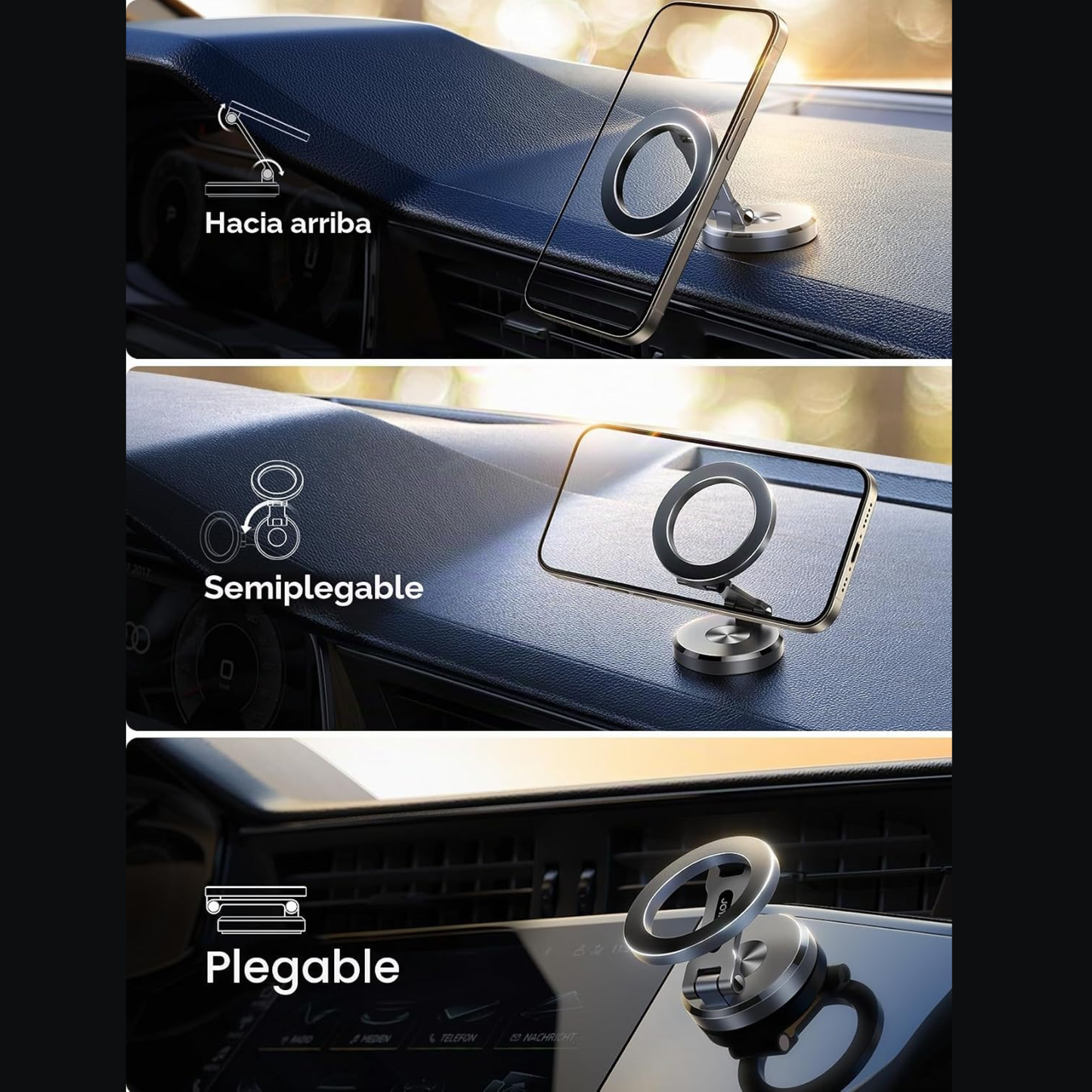 Soporte magnético plegable para móvil